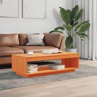Berkfield Home Beautiful Coffee Table Wax Brown 110x50x33.5 cm Solid Wood Pine