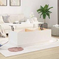 Berkfield Home Beautiful Coffee Table White 100x50x35 cm Solid Wood Pine | Size: 100 x 50 x 35 cm