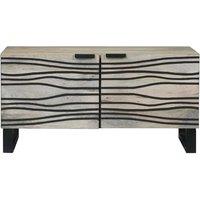 Berkfield Home Decorative Coffee Table White, Black 80 x 50 x 40 cm Solid mango wood