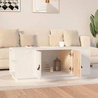 Berkfield Home Beautiful Coffee Table White 100x50x41 cm Solid Wood Pine | Size: 100 x 50 x 41 cm