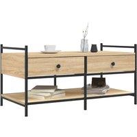 Berkfield Home Decorative Coffee Table Sonoma Oak 99x50x50 cm Engineered Wood in Light Tan | Size: 99 x 50 x 50 cm