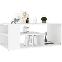 Berkfield Home Modern Coffee Table White 100x50x40 cm Engineered Wood | Size: 100 x 50 x 40 cm