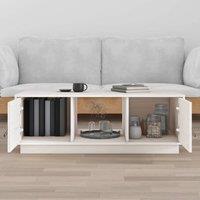 Berkfield Home Beautiful Coffee Table White 100x50x35 cm Solid Wood Pine | Size: 100 x 50 x 35 cm