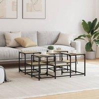 Berkfield Home Decorative Coffee Table Sonoma Oak 91x91x40 cm Engineered Wood in Brown | Size: 91 x 91 x 40 cm