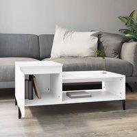 Berkfield Home Decorative Coffee Table White 100x50x45 cm Engineered Wood | Size: 100 x 50 x 45 cm