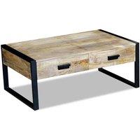 Berkfield Home Stunning Coffee Table with 2 Drawers Solid Mango Wood 100x60x40 cm in Brown | Size: 100 x 60 x 40 cm