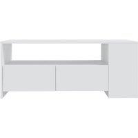 Berkfield Home Decorative Coffee Table White 102x55x42 cm Engineered Wood | Size: 102 x 55 x 42 cm