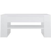 Berkfield Home Decorative Coffee Table White 102x55x45 cm Engineered Wood | Size: 102 x 55 x 45 cm