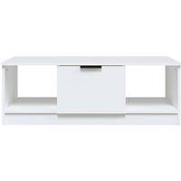 Berkfield Home Decorative Coffee Table White 102x50x36 cm Engineered Wood | Size: 102 x 50 x 36 cm