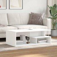 Berkfield Home Modern Coffee Table White 102x55x35 cm Engineered Wood | Size: 102 x 55 x 35 cm