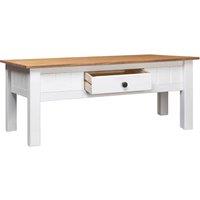 Berkfield Home Classic Coffee Table White 100x60x45 cm Solid Pine Wood Panama Range | Size: 100 x 60 x 45 cm