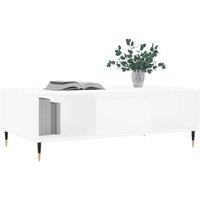 Berkfield Home Decorative Coffee Table White 104x60x35 cm Engineered Wood | Size: 104 x 60 x 35 cm