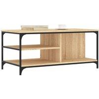 Berkfield Home Decorative Coffee Table Sonoma Oak 100x50x45 cm Engineered Wood in Brown | Size: 100 x 50 x 45 cm