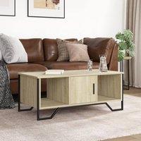 Berkfield Home Durable Coffee Table Sonoma Oak 100x51x40 cm Engineered Wood in Light Tan | Size: 100 x 51 x 40 cm
