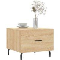 Berkfield Home Decorative Coffee Table Sonoma Oak 50x50x40 cm Engineered Wood in Light Brown | Size: 50 x 50 x 40 cm