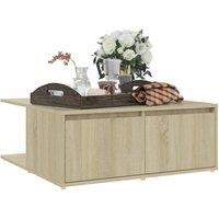 Berkfield Home Durable Coffee Table Sonoma Oak 80x80x31 cm Engineered Wood in Light Tan | Size: 80 x 80 x 31 cm