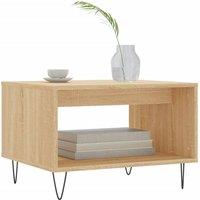 Berkfield Home Decorative Coffee Table Sonoma Oak 60x50x40 cm Engineered Wood in Light Brown | Size: 60 x 50 x 40 cm