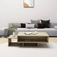 Berkfield Home Decorative Coffee Table Sonoma Oak 105x55x32 cm Engineered Wood in Light Tan | Size: 105 x 55 x 32 cm