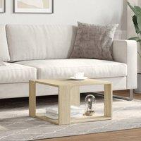 Berkfield Home Decorative Coffee Table Sonoma Oak 51.5x51.5x30 cm Engineered Wood in Light Tan