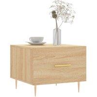 Berkfield Home Decorative Coffee Table Sonoma Oak 50x50x40 cm Engineered Wood in Light Tan | Size: 50 x 50 x 40 cm