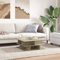 Berkfield Home Decorative Coffee Table Sonoma Oak 70x70x29 cm Engineered Wood in Light Tan | Size: 70 x 70 x 29 cm