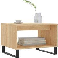 Berkfield Home Decorative Coffee Table Sonoma Oak 60x50x40 cm Engineered Wood in Light Tan | Size: 60 x 50 x 40 cm
