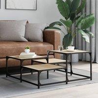 Berkfield Home Durable Coffee Table Sonoma Oak 87.5x87.5x40 cm Engineered Wood in Brown