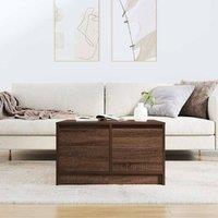 Berkfield Home Decorative Coffee Table with Drawers Brown Oak 70.5x70x40 cm