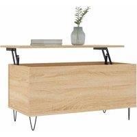 Berkfield Home Modern Coffee Table Sonoma Oak 90x44.5x45 cm Engineered Wood in Light Tan