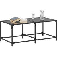 Berkfield Home Modern Coffee Table with Black Glass Top 98.5x50x40 cm Steel