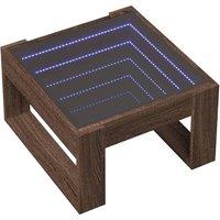 Berkfield Home Decorative Coffee Table with Infinity LED Brown Oak 50x53x30 cm | Size: 50 x 53 x 30 cm