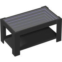 Berkfield Home Decorative Coffee Table with LED Black 93x53x45 cm Engineered Wood | Size: 93 x 53 x 45 cm