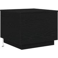 Berkfield Home Modern Coffee Table with LED Lights Black Oak 50x50x40 cm | Size: 50 x 50 x 40 cm
