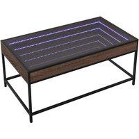 Berkfield Home Decorative Coffee Table with Infinity LED Brown Oak 90x50x41 cm | Size: 90 x 50 x 41 cm