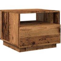Berkfield Home Modern Coffee Table with LED Lights Old Wood 50x49x40 cm in Brown | Size: 50 x 49 x 40 cm