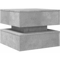 Berkfield Home Modern Coffee Table with LED Lights Concrete Grey 50x50x40 cm | Size: 50 x 50 x 40 cm