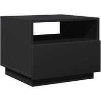 Berkfield Home Modern Coffee Table with LED Lights Black 50x49x40 cm | Size: 50 x 49 x 40 cm
