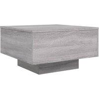 Berkfield Home Modern Coffee Table with LED Lights Grey Sonoma 55x55x31 cm | Size: 55 x 55 x 31 cm