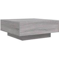Berkfield Home Modern Coffee Table with LED Lights Grey Sonoma 80x80x31 cm | Size: 80 x 80 x 31 cm