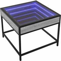 Berkfield Home Decorative Coffee Table with Infinity LED Grey Sonoma 50x50x41 cm | Size: 50 x 50 x 41 cm
