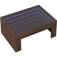Berkfield Home Decorative Coffee Table with Infinity LED Brown Oak 70x50x30 cm | Size: 70 x 50 x 30 cm