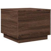 Berkfield Home Modern Coffee Table with LED Lights Brown Oak 50x50x40 cm | Size: 50 x 50 x 40 cm
