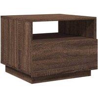 Berkfield Home Modern Coffee Table with LED Lights Brown Oak 50x49x40 cm | Size: 50 x 49 x 40 cm