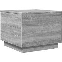 Berkfield Home Modern Coffee Table with LED Lights Grey Sonoma 50x50x40 cm | Size: 50 x 50 x 40 cm