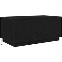 Berkfield Home Modern Coffee Table with LED Lights Black Oak 90x50x40 cm | Size: 90 x 50 x 40 cm