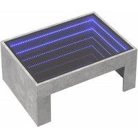 Berkfield Home Decorative Coffee Table with Infinity LED Concrete Grey 70x50x30 cm | Size: 70 x 50 x 30 cm