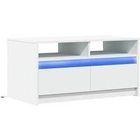 Berkfield Home Durable Coffee Table with LED Lights White Engineered Wood