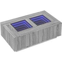 Berkfield Home Durable Coffee Table with Infinity LED Grey Sonoma 116x69x40 cm | Size: 116 x 69 x 40 cm