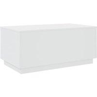 Berkfield Home Modern Coffee Table with LED Lights White 90x50x40 cm | Size: 90 x 50 x 40 cm