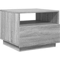 Berkfield Home Modern Coffee Table with LED Lights Grey Sonoma 50x49x40 cm | Size: 50 x 49 x 40 cm